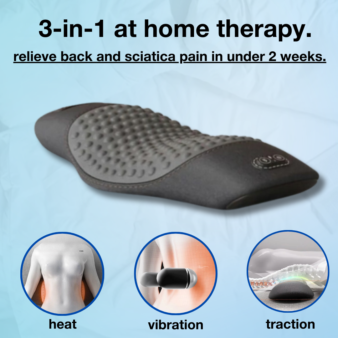 Transform Your Comfort with the 3-in-1 Lumbar Massager Pillow - Enjoy 50% Off Today!
