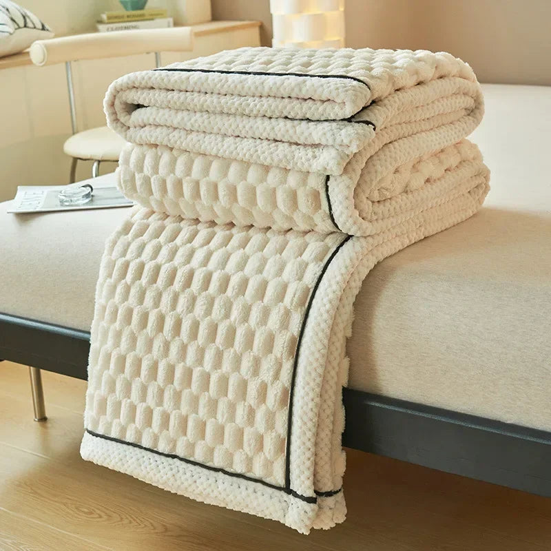 Luxuriously Soft Plaid Blanket – Sumptuous Plush Throw for Cozy Beds, Sofas, and Office Naps – Available in Multiple Sizes!