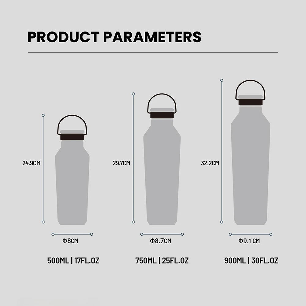 Stainless Steel Vacuum Insulated Water Bottle - Portable, Durable, and Leak-Proof with Matte Finish and Carry Handle for Ultimate Hydration on the Go!