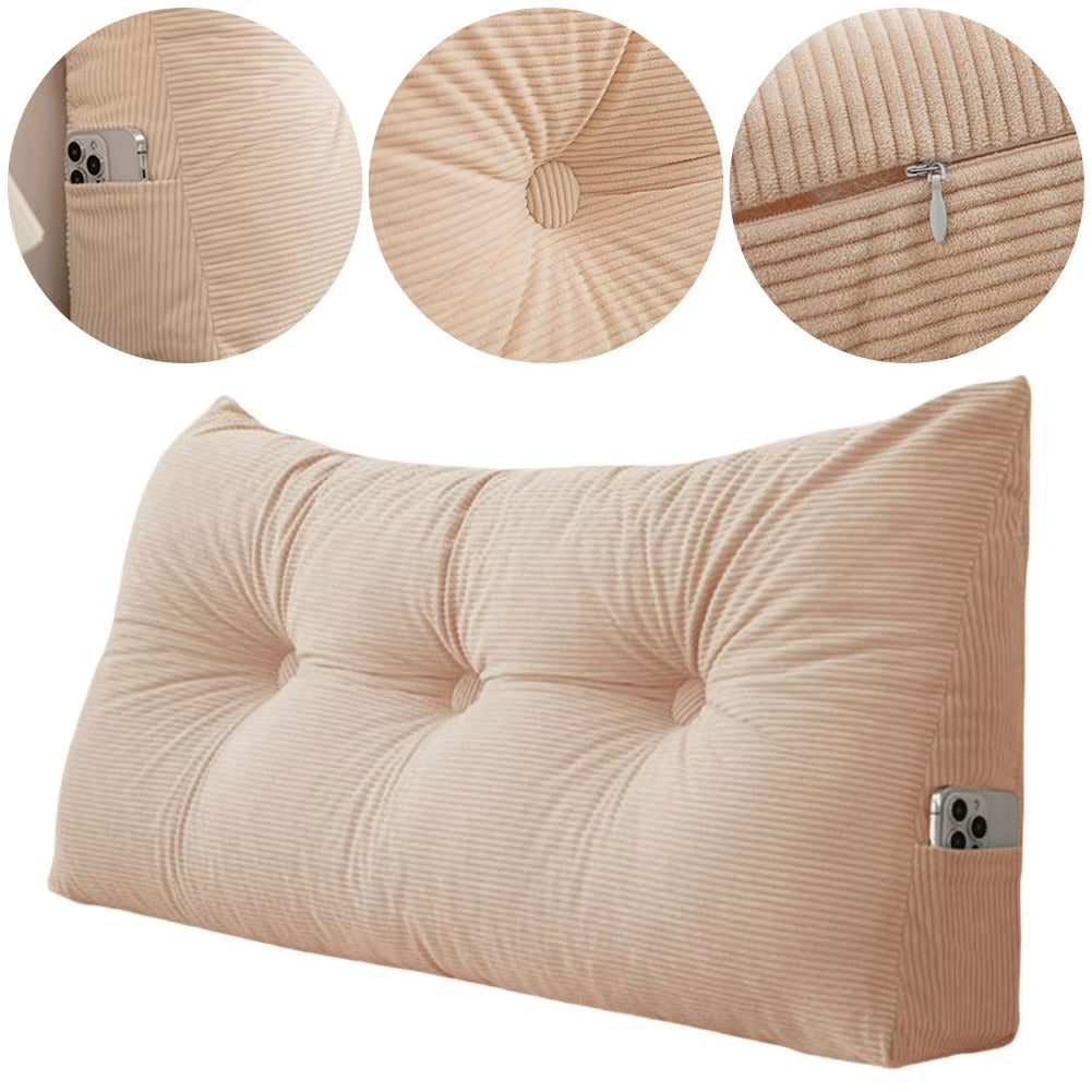 Transform Your Relaxation with Our Stylish Triangular Wedge Headboard Long Backrest Pillow – Perfect for Comfort and Convenience on Beds and Sofas!