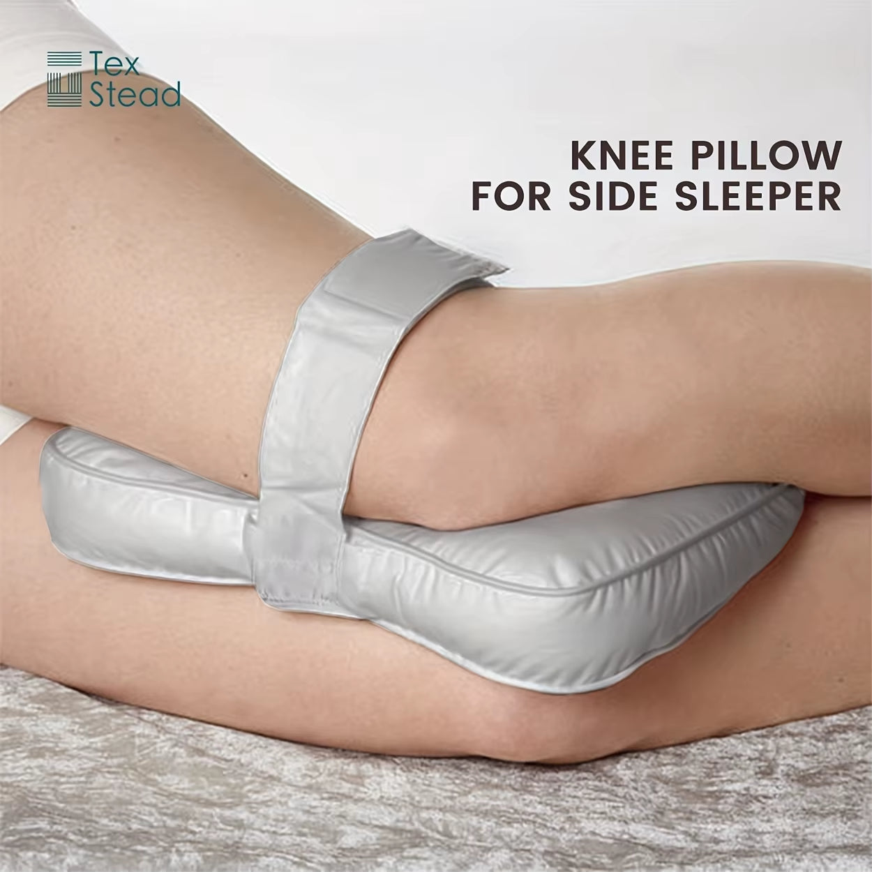 Experience Unmatched Comfort with Our 1Pc Ergonomic Knee Pillow - Adjustable Strap & Machine Washable Cover for Ultimate Side Sleeper Support, Perfect for Pregnancy and Office Use!