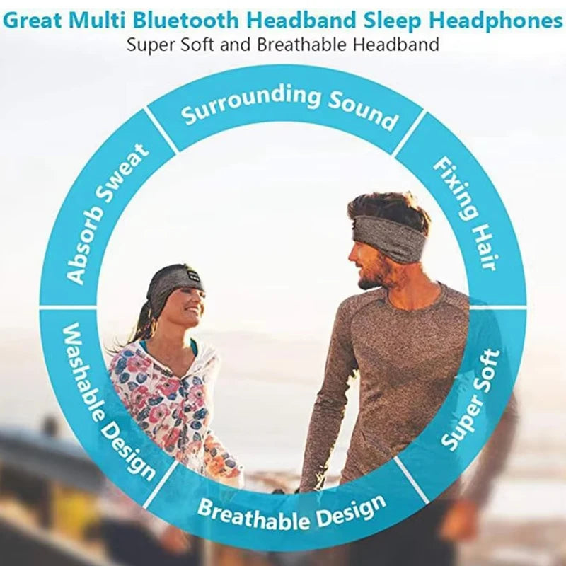 Ultimate Wireless Bluetooth Headband: Sweat-Proof Music & Sleep Eye Mask for Sports and Relaxation
