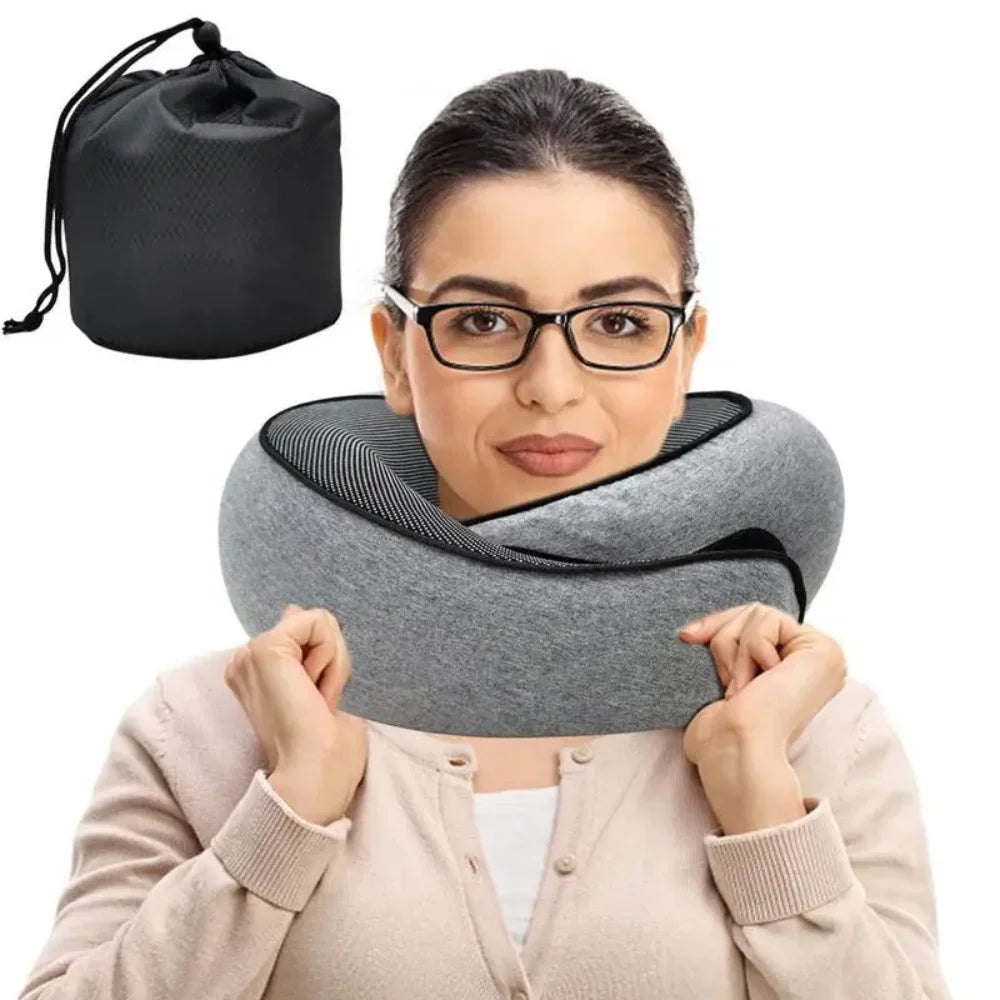Ultimate Travel Neck Pillow: Adjustable Memory Foam U-Shaped Support for Comfort on the Go
