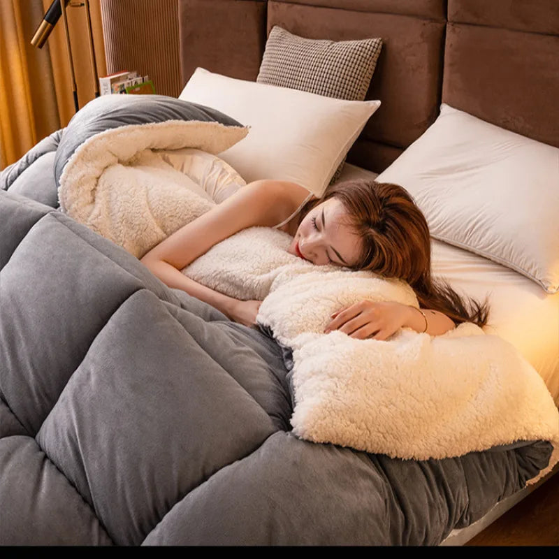 Cozy Students Fall and Winter Wool Comforter: Thickened Duvet with Skin-Friendly Cotton for Ultimate Warmth