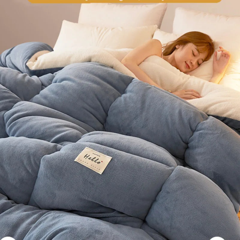 Cozy Students Fall and Winter Wool Comforter: Thickened Duvet with Skin-Friendly Cotton for Ultimate Warmth