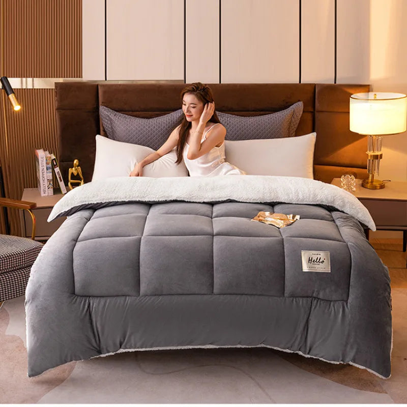 Cozy Students Fall and Winter Wool Comforter: Thickened Duvet with Skin-Friendly Cotton for Ultimate Warmth