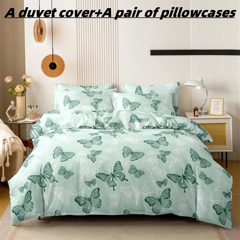 Transform Your Bedroom with Our Vibrant Printed Butterfly Duvet Cover Set - Luxurious Queen Size Bedding for Ultimate Comfort!