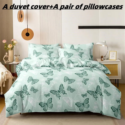 Transform Your Bedroom with Our Vibrant Printed Butterfly Duvet Cover Set - Luxurious Queen Size Bedding for Ultimate Comfort!