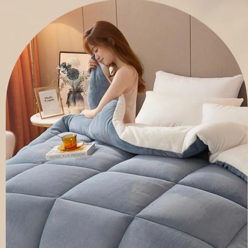 Cozy Students Fall and Winter Wool Comforter: Thickened Duvet with Skin-Friendly Cotton for Ultimate Warmth