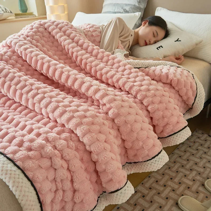 Luxuriously Soft Plaid Blanket – Sumptuous Plush Throw for Cozy Beds, Sofas, and Office Naps – Available in Multiple Sizes!
