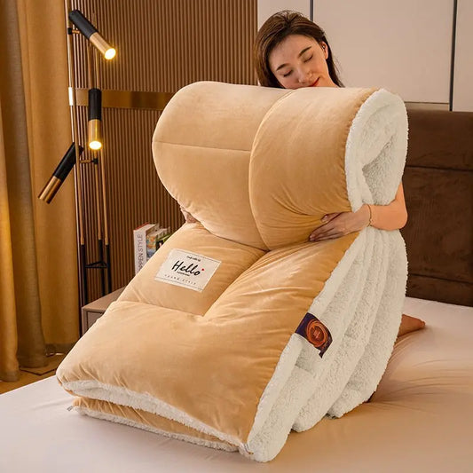 Cozy Students Fall and Winter Wool Comforter: Thickened Duvet with Skin-Friendly Cotton for Ultimate Warmth