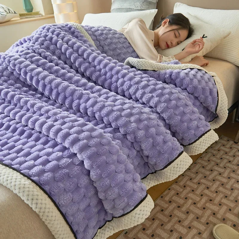 Luxuriously Soft Plaid Blanket – Sumptuous Plush Throw for Cozy Beds, Sofas, and Office Naps – Available in Multiple Sizes!