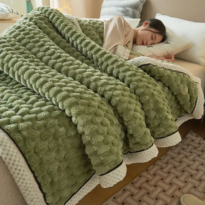 Luxuriously Soft Plaid Blanket – Sumptuous Plush Throw for Cozy Beds, Sofas, and Office Naps – Available in Multiple Sizes!