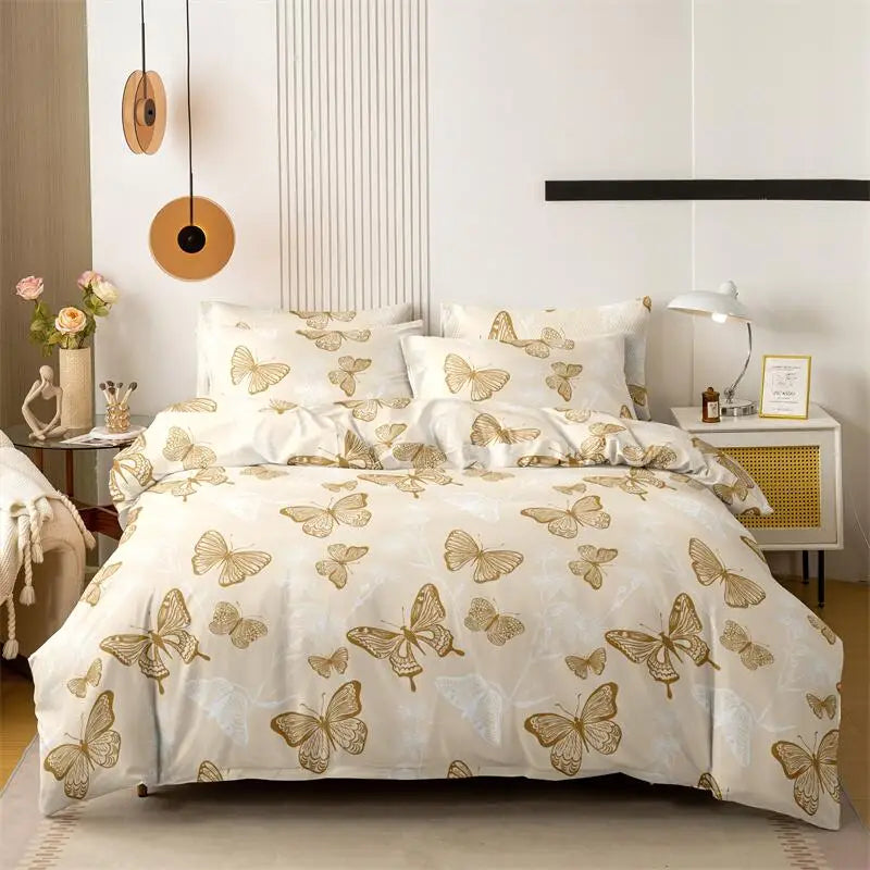 Transform Your Bedroom with Our Vibrant Printed Butterfly Duvet Cover Set - Luxurious Queen Size Bedding for Ultimate Comfort!