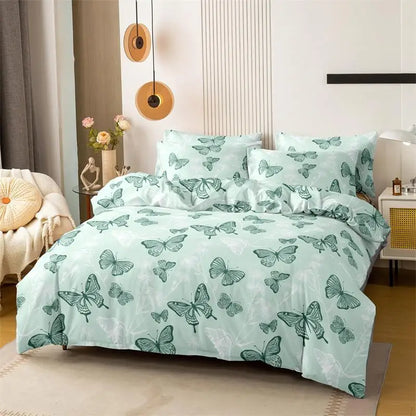 Transform Your Bedroom with Our Vibrant Printed Butterfly Duvet Cover Set - Luxurious Queen Size Bedding for Ultimate Comfort!