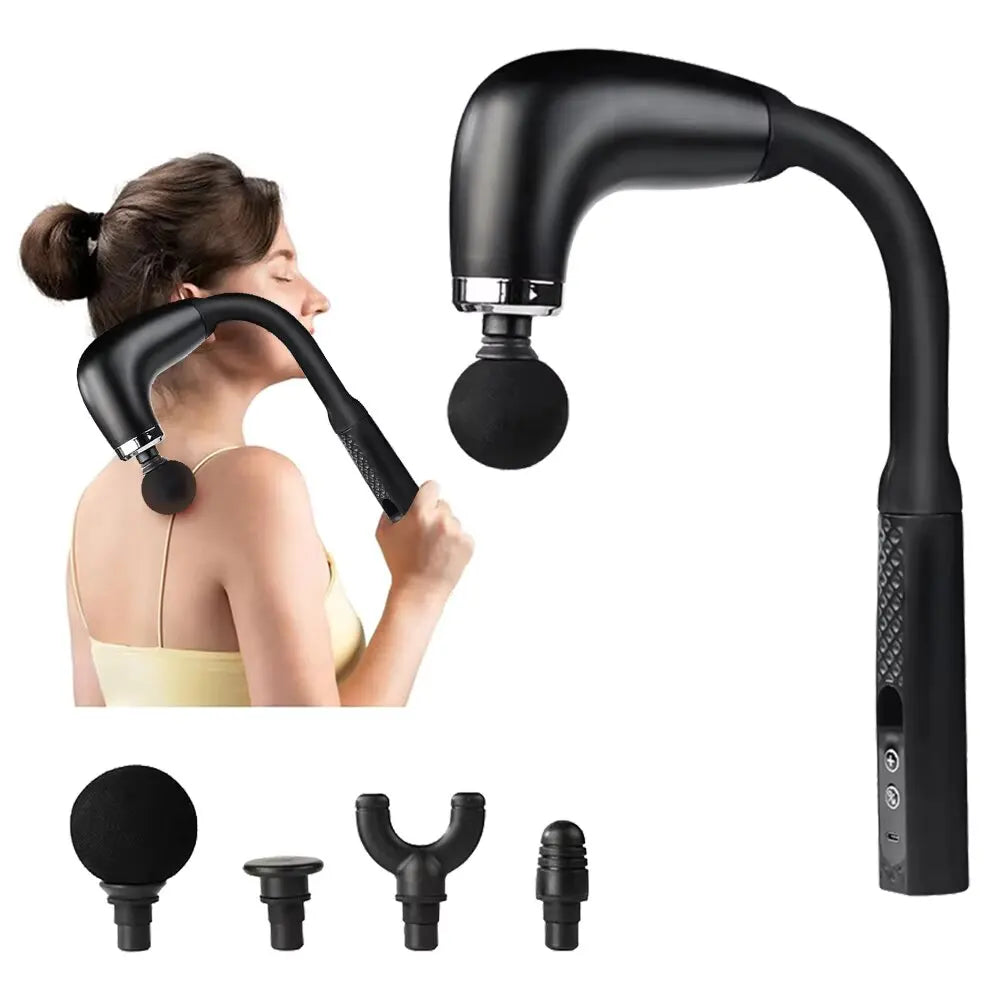 Introducing the 2025 Smart Curved Hook Fascia Gun – Your Ultimate Electric Massager for Ultimate Relaxation at Home!