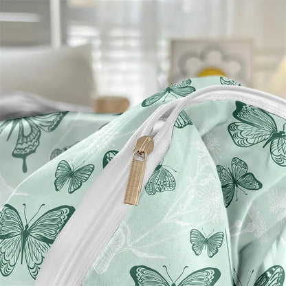 Transform Your Bedroom with Our Vibrant Printed Butterfly Duvet Cover Set - Luxurious Queen Size Bedding for Ultimate Comfort!