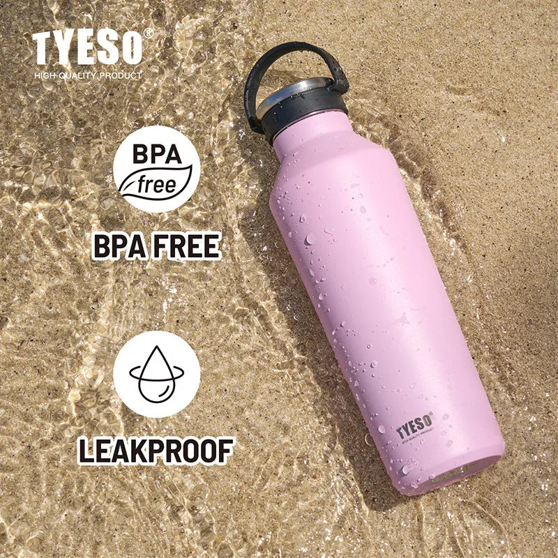 Stainless Steel Vacuum Insulated Water Bottle - Portable, Durable, and Leak-Proof with Matte Finish and Carry Handle for Ultimate Hydration on the Go!