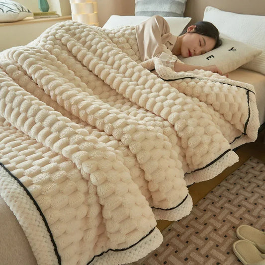 Luxuriously Soft Plaid Blanket – Sumptuous Plush Throw for Cozy Beds, Sofas, and Office Naps – Available in Multiple Sizes!