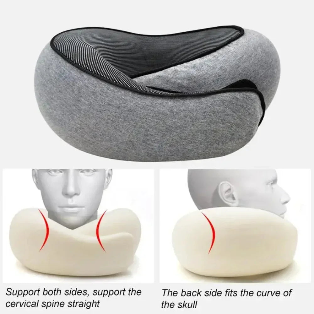 Ultimate Travel Neck Pillow: Adjustable Memory Foam U-Shaped Support for Comfort on the Go