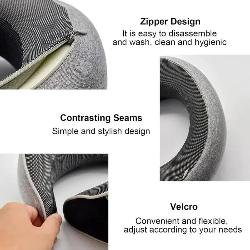 Ultimate Travel Neck Pillow: Adjustable Memory Foam U-Shaped Support for Comfort on the Go