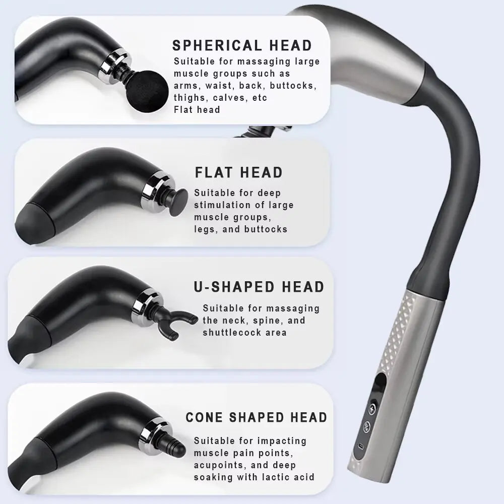 Introducing the 2025 Smart Curved Hook Fascia Gun – Your Ultimate Electric Massager for Ultimate Relaxation at Home!