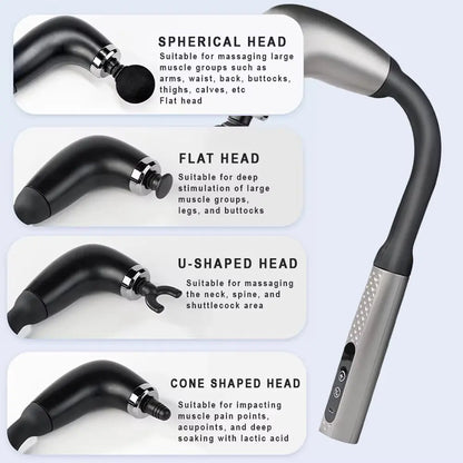 Introducing the 2025 Smart Curved Hook Fascia Gun – Your Ultimate Electric Massager for Ultimate Relaxation at Home!