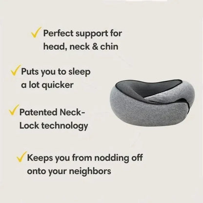 Ultimate Travel Neck Pillow: Adjustable Memory Foam U-Shaped Support for Comfort on the Go