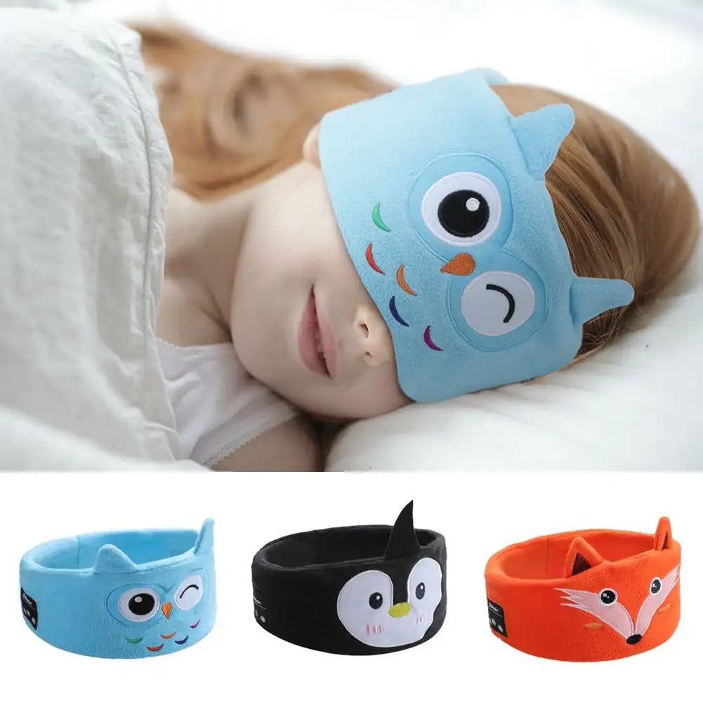 Transform Sleep Time with Our Soft Kid Eye Mask Bluetooth Headphone – Cozy Wireless Earphones with Adorable Animal Design!